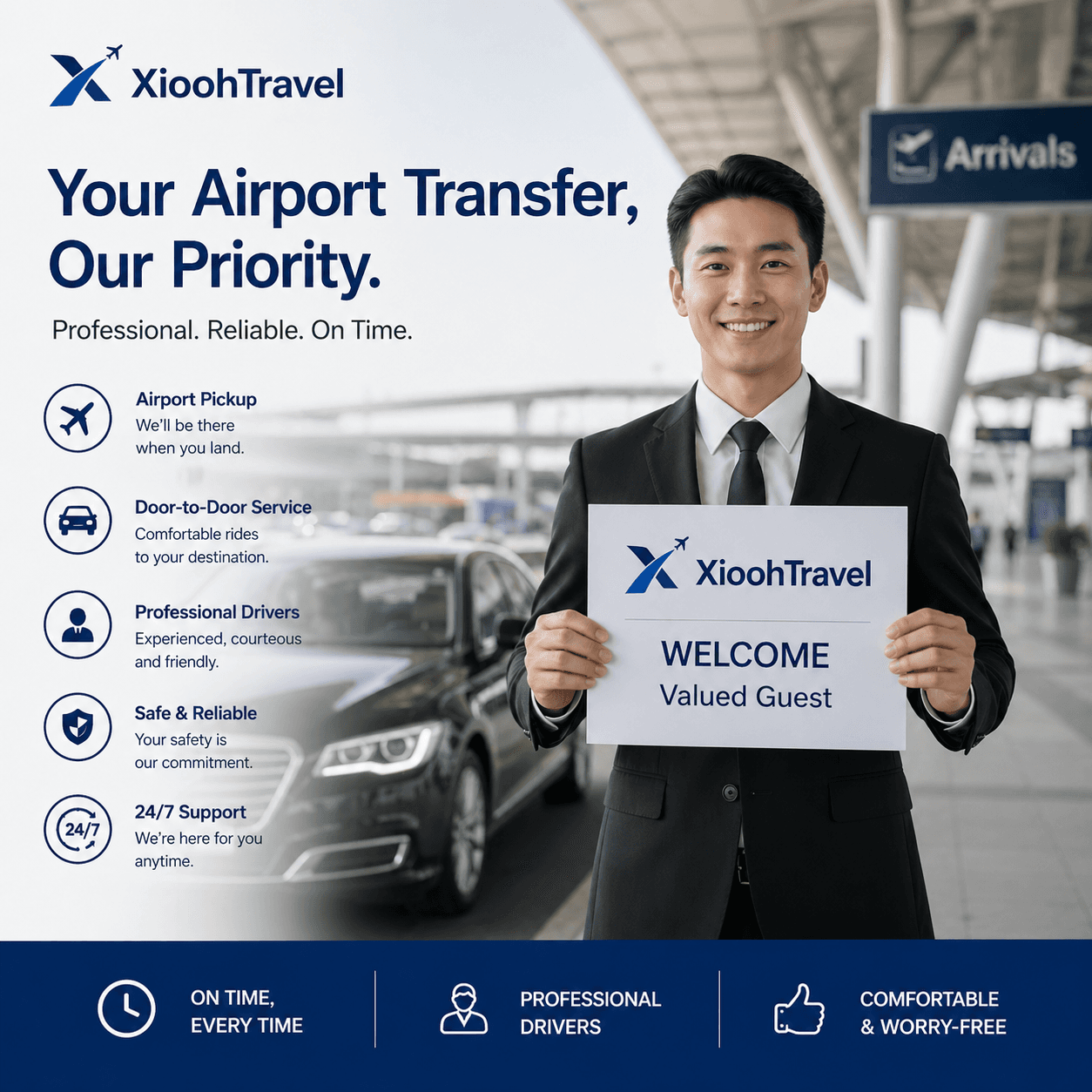 Late-night airport arrival